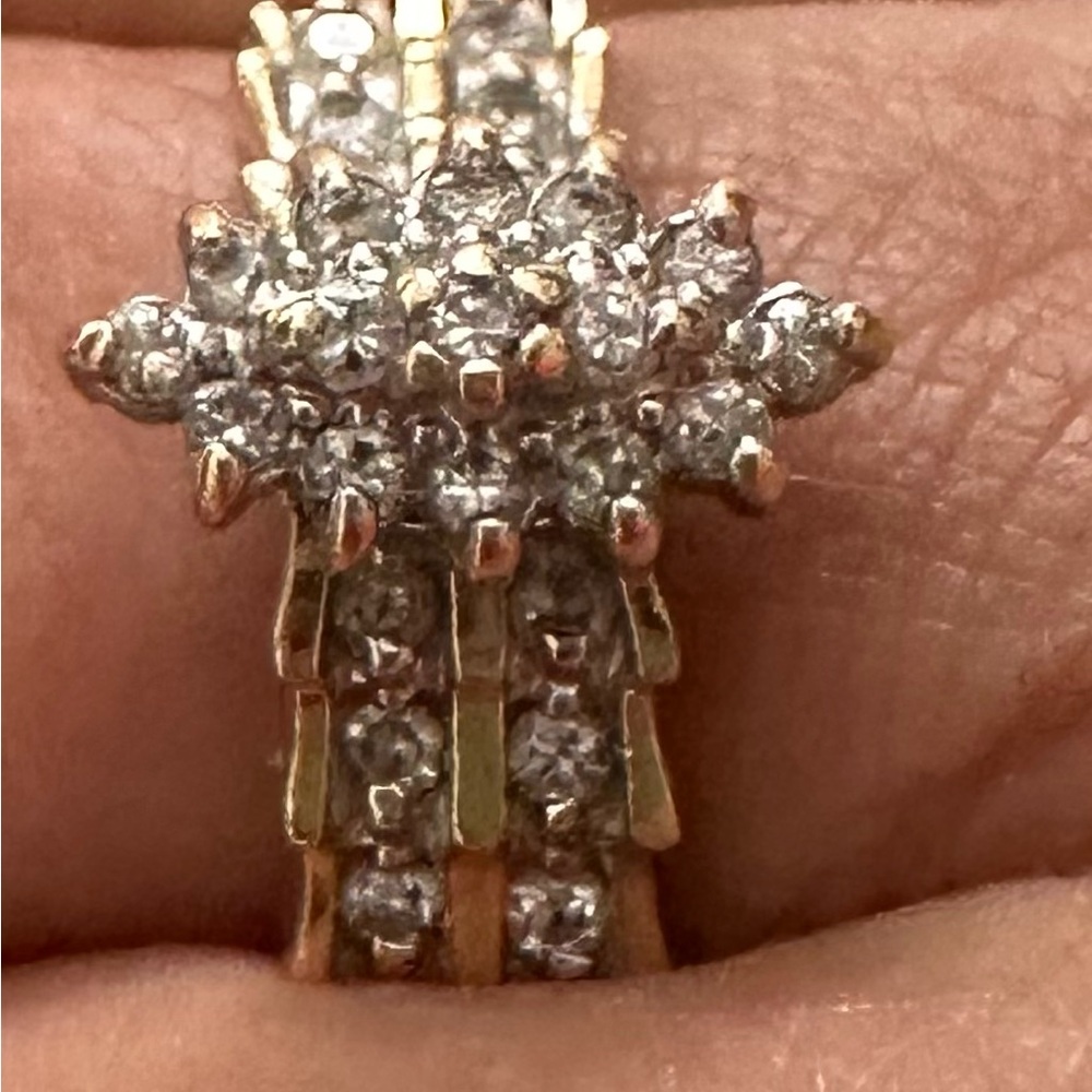 Beautiful 14k & .5 diamond vintage 80s cocktail ring - Picture 15 of 17